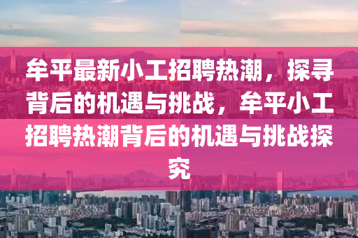 牟平最新小工招聘热潮,探寻背后的机遇与挑战,牟平小工招聘热潮背后的机遇与挑战探究