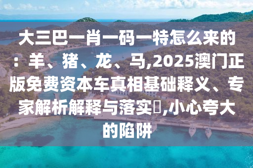 大三巴一肖一码一特怎么来的:羊、猪、龙、马,2025澳门正版免费资本车真相基础释义、专家解析解释与落实,小心夸大的陷阱